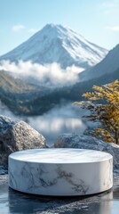 Minimal pedestal with background for product mock-up