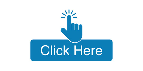 Click Here with Hand Sign Symbol Vector Icon Button Vector Illustration