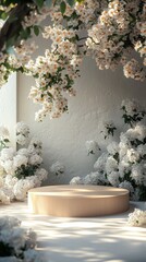 Minimal pedestal with background for product mock-up