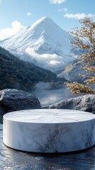 Minimal pedestal with background for product mock-up