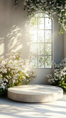 Minimal pedestal with background for product mock-up