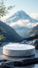 Minimal pedestal with background for product mock-up