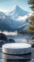 Minimal pedestal with background for product mock-up