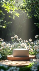 Minimal pedestal with background for product mock-up