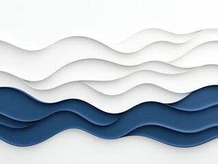 Naklejka premium Abstract wavy design in shades of white and blue, layered effect