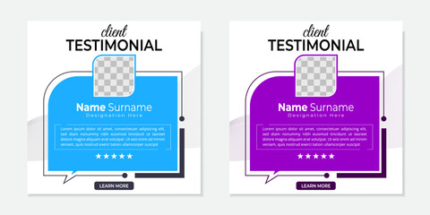 Modern and professional creative clients testimonial or clients feedback review template design with clean organic shapes