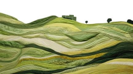 PNG  Green field agriculture landscape textile.