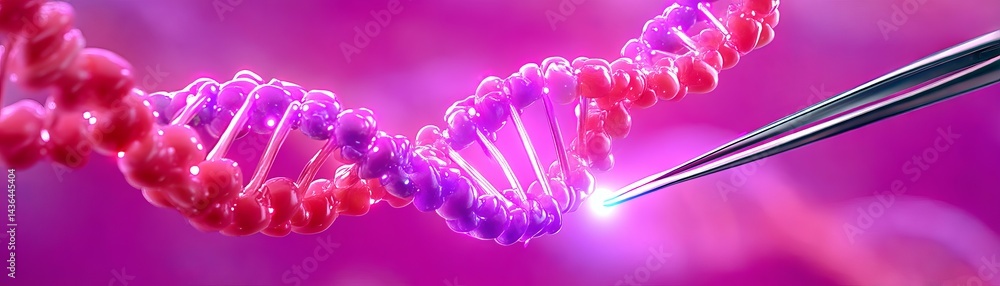 Poster innovative gene editing technology in action laboratory setting digital scene futuristic environment