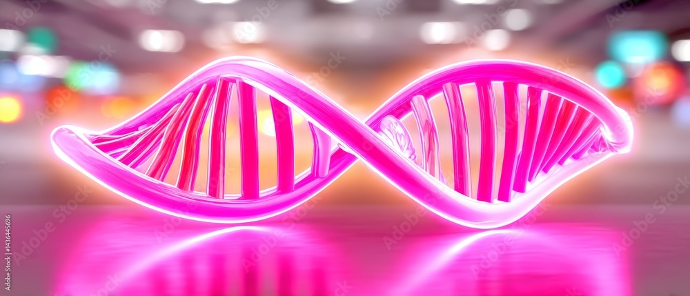 Poster innovative gene editing technology showcase laboratory setting digital art high-tech environment clo