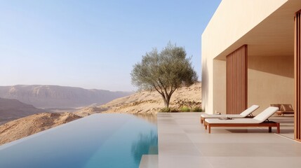 Obraz premium Modern Desert Villa with Infinity Pool