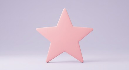 Isolated Pink Star Object on Light Background