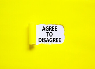 Agree to disagree symbol. Concept words Agree to disagree on beautiful white paper. Beautiful...