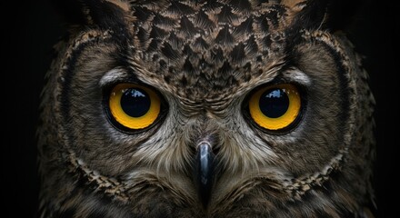 Obraz premium Symmetrical Owl Face Close-Up