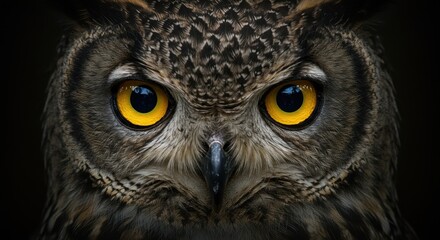 Obraz premium Symmetrical Owl Face Close-Up