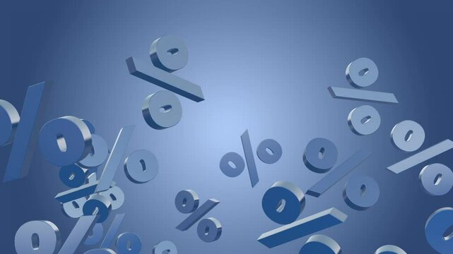 golden percentage symbols floating. isolated 3D percent symbol falling, flying. Percent symbol jump up , rotate, down and bouncing. Concept of finance, money, economy, investment, banking.