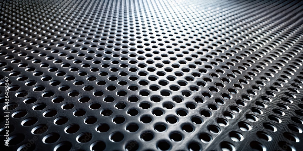 Poster Abstract Metal Surface with Regularly Spaced Circular Perforations Creates a Textured Pattern