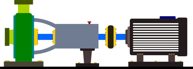 A long coupled centrifugal pump . It connects motor and pump via a shaft coupling, enabling easy maintenance, alignment, and efficient large-scale fluid transfer.