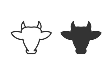 Minimalist cow head icon. Ideal for logos, design elements, and various creative projects