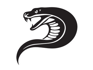 Snake silhouette on white background. Snake icon. Snake logo. Vector illustration. 