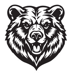 Bear logo design. Bear Head Logo. Angry Bear. Vector logo illustration. 