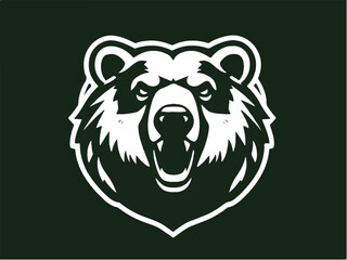 Bear logo design. Bear Head Logo. Angry Bear. Vector logo illustration. 