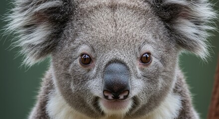 Close-Up Portrait of a Koala with Deep Eyes and Graying Fur