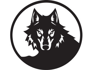 Wolf logo. Wild head wolf fierce face logo design. Wolf head icon, wolf head simple logo vector silhouette. 