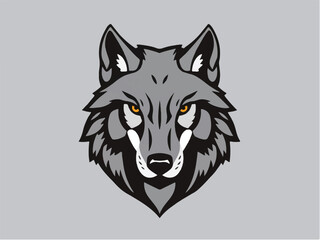 Wolf logo. Wild head wolf fierce face logo design. Wolf head icon, wolf head simple logo vector silhouette. 