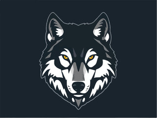 Wolf logo. Wild head wolf fierce face logo design. Wolf head icon, wolf head simple logo vector silhouette. 