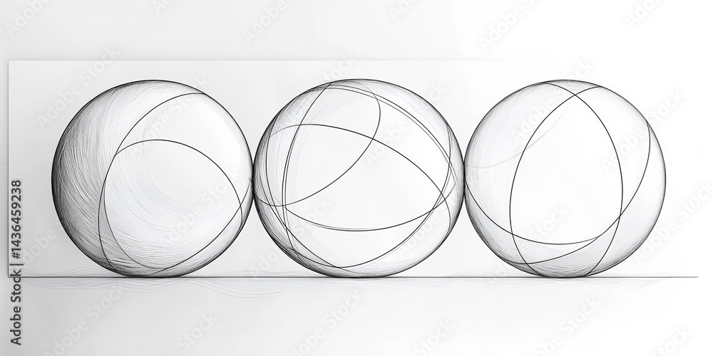 Poster clean line drawing of a simple geometric abstract (three interconnected circles)