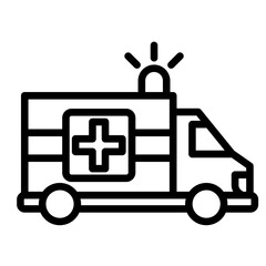 Ambulance Vehicle  Icon Element For Design	