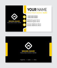 Double-sided creative business card modern and clean template. Landscape orientation. Horizontal layout. Vector illustration