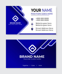 Double-sided creative business card modern and clean template. Landscape orientation. Horizontal layout. Vector illustration
