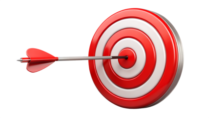target with red arrow isolated on white background PNG