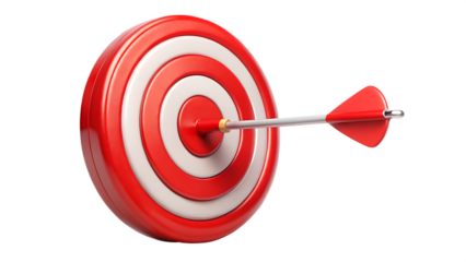 target with red arrow isolated on white background PNG