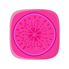 pink grapefruit on white background
