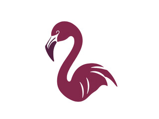 Minimalistic flamingo logo icon isolated on a white background. Flamingo vector illustration.