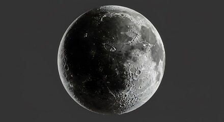 Obraz premium Observing Moon Surface Texture and Craters in Space