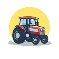 Tractor flat vector design. Farm Tractor Agricultural Machinery Farming Equipment.