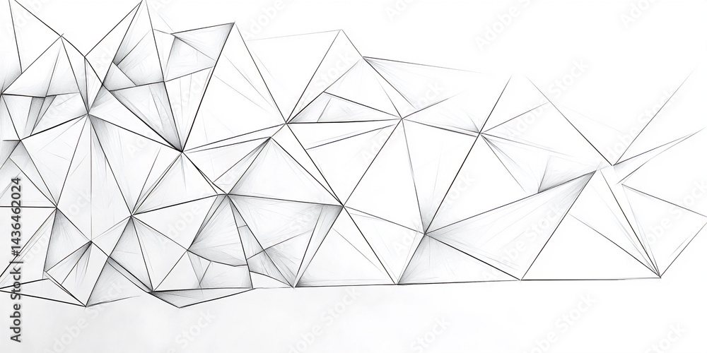 Poster clean line drawing of a simple geometric abstract (overlapping triangles)