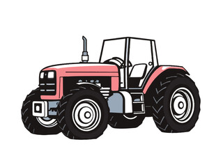 Tractor flat vector design. Farm Tractor Agricultural Machinery Farming Equipment.