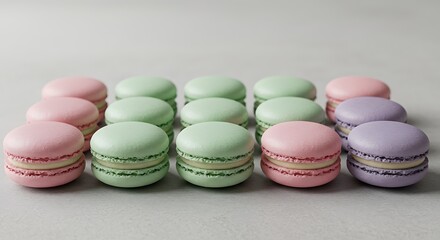 Obraz premium Pastel Dreams in Rows AI Generated