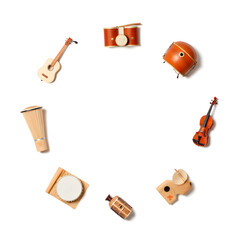 Fototapeta premium Assorted Musical Instruments on White Background