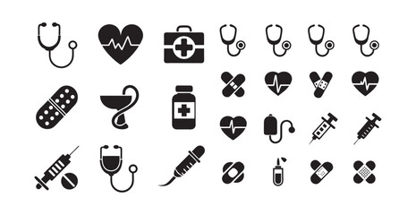 Comprehensive Collection of Medical Icons for Healthcare and Pharmaceutical Design