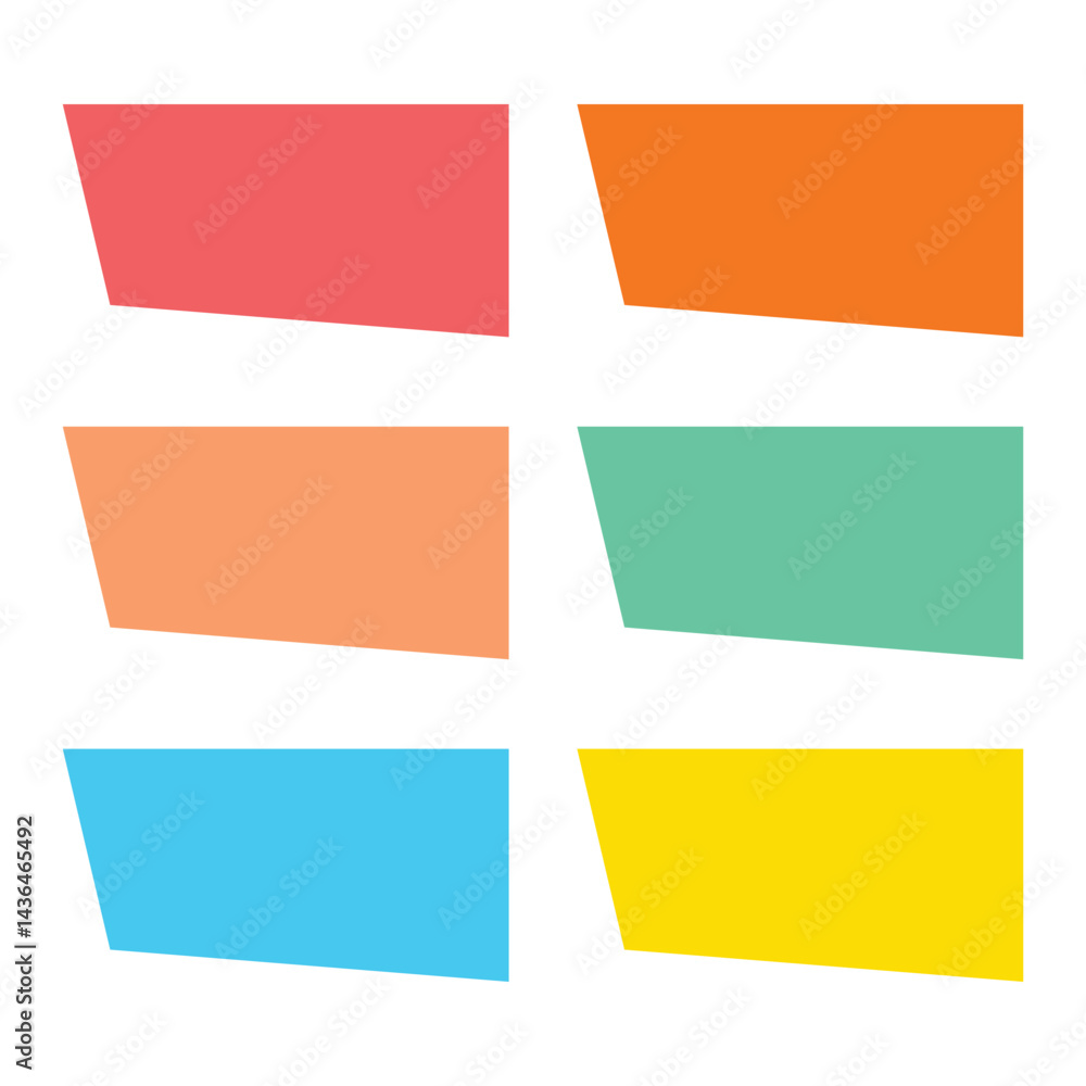 Poster colorful sticky notes vector design features a set of blank paper labels and icons for business mess