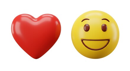 Fototapeta premium Smiling Heart, Digital Delight AI Generated