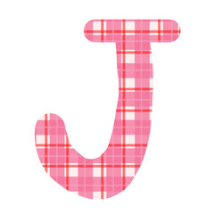 English alphabet with pink gingham texture, A to Z English alphabet letters