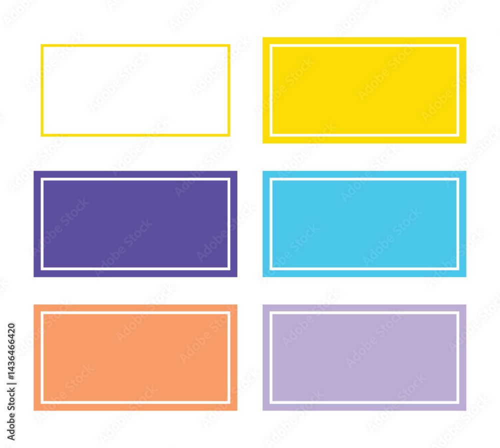 Poster set of colorful vector frames on paper with blank space for picture design
