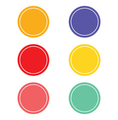 A vector illustration shows a set of round, colorful, and glossy web buttons for internet design