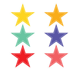 A vector illustration showcases a set of colorful star shapes, reminiscent of a holiday decoration or rating symbol, possibly arranged in a seamless pattern or as individual design elements